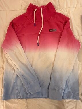 Vineyard Vines Ombre Pullover Shepshirt in Red, White, Blue
